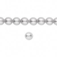 Бусина хрустальная, 6мм, жемчуг Swarovski (#5810), круглый, цвет светло-серый (light grey), 10 шт.