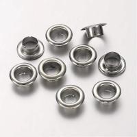 Люверсы без ответной части (блочки), 8.5х3.5мм, базовый материал - латунь, стального цвета, 2 грамма