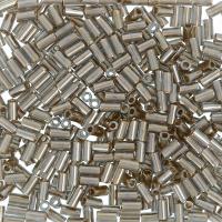 Бисер TOHO Bugle, размер 3мм, цвет #993 (Внутренняя позолота, черный бриллиант), 10 грамм