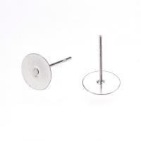 Пусеты, 8мм, с платформой, базовый материал - хирургическая сталь, без покрытия, пара