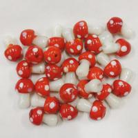 Бусина лэмпворк, 17х12мм, гриб мухомор, 10 шт.