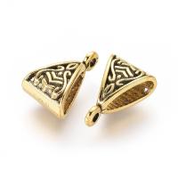 Держатель, 15х10мм, треугольный с кельтским узором, базовый материал - цинковый сплав, золотистого цвета с чернением, 10 шт.