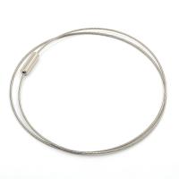 Основа для колье (чокер) с замком, 1мм, цвет стальной, 45 см, 5 шт.