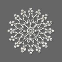 Декоративный элемент, 33мм, снежинка, античная, базовый материал - латунь, посеребренная, 1 шт.