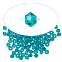 Бусина Swarovski, 3мм, Биконус (#5328), голубой циркон (цвет 229), 10 шт.