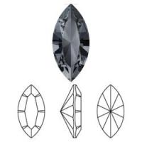 Ювелирный кристалл Swarovski, Челнок (#4228), 8х4мм, Серебряная ночь, с фольгой, 5 шт.