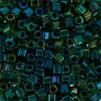Бисер TOHO Cube, размер 1.5мм, цвет #249 (Окрашенный изнутри, перидот/изумруд), 10 грамм