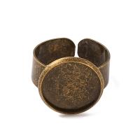 Основа для кольца, регулируемого размера, широкая, с платформой-чашей 16мм (внутренний размер 14мм), базовый материал - латунь, бронзовое покрытие, 2 шт.