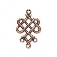Подвеска, 23х19мм, кельтский узел, базовый материал - цинковый сплав, медный, 1 шт.
