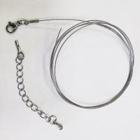 Набор для бус (колье, браслета), тросик стального цвета с концевиками, карабином и удлинителем из нержавеющей стали, базовый материал - нержавеющая сталь, 1 метр + 8 см Набор для бус (колье, браслета), тросик стального цвета с концевиками, карабином и удлинителем из нержавеющей стали, базовый материал - нержавеющая сталь, 1 метр + 8 см