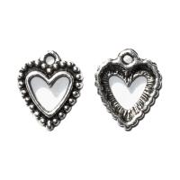 Подвеска, 17.5х14.5мм, сердечко, базовый материал - цинковый сплав, стиль тибетское серебро, 1 шт.