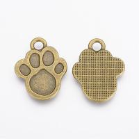 Подвеска, 22.5х18мм, отпечаток лапы, базовый материал - цинковый сплав, бронзовый, 1 шт.