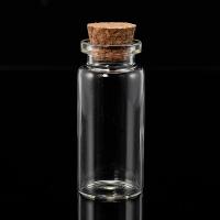 Бутылочка для декорирования, 50х22мм, базовый материал - стекло, стеклянная с пробкой, 5 шт.