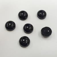 Кабошон каменный, 8мм, агат черный (имитация), 5 шт.