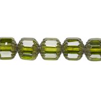 Бусина стеклянная, 10мм, Preciosa, граненая, кафедральная, оливково-зеленая, 2 шт.