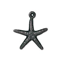 Подвеска, 21х18мм, TierraCast, морская звезда, базовый материал - оловянный сплав, вороненая сталь, 1 шт.