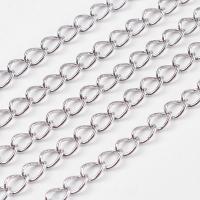 Цепочка отрезная (без замка), 3.5-4х2.5-3мм, витая, базовый материал - железо, стального цвета, 2 метра