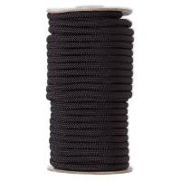 Шнур плетеный с сердечником, около 5мм, нейлоновый, черный, 1 метр