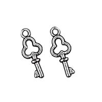 Подвеска, 16х6.5мм, маленький ключик, базовый материал - цинковый сплав, стиль тибетское серебро, 1 шт.