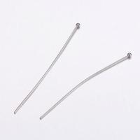 Пины с шариком, 50х0.7мм, базовый материал - нержавеющая сталь, без покрытия, 5 грамм