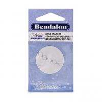 Бусина-разделитель силиконовая, 2х1мм, рондель Beadalon Bead Bumpers, прозрачно-белая, 50 шт.