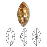 Ювелирный кристалл Swarovski, Челнок (#4228), 15х7мм, светлый колорадский топаз, с фольгой, 2 шт.