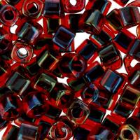 Бисер TOHO Cube, размер 3мм, цвет #400 (Окрашенный изнутри, радужный рубин/черный), 10 грамм