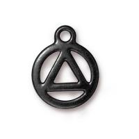 Подвеска, 19.5х15.5х1.5мм, TierraCast, символ Восстановление, базовый материал - оловянный сплав, цвет матовый чёрный, 1 шт.
