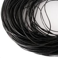 Шнур кожаный, около 1мм, черный, 2 метра