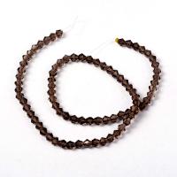 Бусины стеклянные, 4-5мм, граненые, биконусы, коричневые, 78 шт., низка