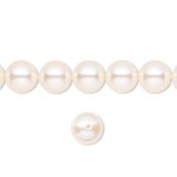 Бусина хрустальная, 8мм, жемчуг Swarovski (#5810), круглый, цвет кремовая роза (creamrose), 5 шт., УЦЕНКА