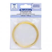 Проволока с памятью, 55-57х1.2х0.5мм, Beadalon, для браслета, плоское сечение, золотистого цвета, 9.92 грамма (ок.12 витков)