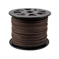 Шнур из искусственной замши, около 3х1.5мм, плоский, кофейный, 5 метров