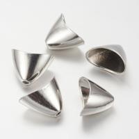 Конус, 20х14.5х11мм (внутренний размер 16х9мм), плоский, с неровным краем, базовый материал - цинковый сплав, стиль тибетское серебро, 5 шт.