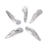 Основа для заколки, 49х14мм, клик-клак, с отверстием, базовый материал - железо, стального цвета, 20 шт.