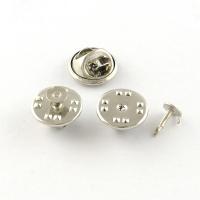 Комплект для значка-броши, основа 8х4.6мм и застежка цанга-бабочка 11.5х6мм, базовый материал - железо, стального цвета, 15 грамм