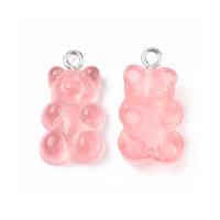 Подвеска акриловая, 21х11х6.5мм, желейный мишка, базовый материал - акрил, баблгам (розовый), 1 шт.