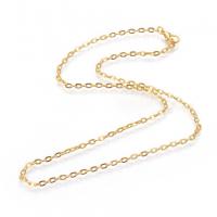 Цепочка с замком, 4х3мм, базовый материал - железо, золотистого цвета, 45 см, готовая, 5 шт.