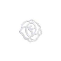 Декоративный элемент, 17х16мм, роза, базовый материал - сталь, посеребренная, 1 шт., УЦЕНКА