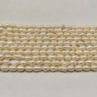 Бусина из жемчуга, 7х5-10х7мм, качество В, барокко, рис, белый, 35-45 шт., низка