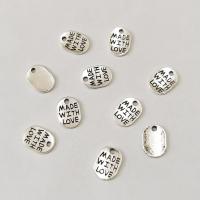 Подвеска, 11х8мм, тег Made with love (сделано с любовью), базовый материал - цинковый сплав, стиль тибетское серебро, 50 шт.