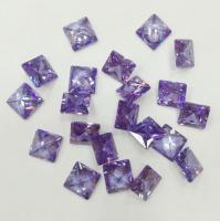 Ювелирный кристалл из фианита, 8х8мм, форма квадрат, сиреневый, 5 шт.