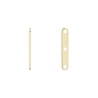 Разделитель, 19х3мм, гладкий, на 3 отверстия, базовый материал - латунь, позолоченный, 5 шт.