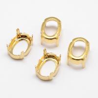 Оправа с цапами, 14х10мм, пришивная, форма овал, базовый материал - латунь, золотистого цвета, 20 шт.