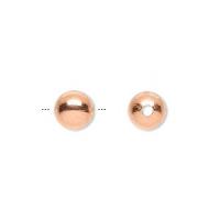 Бусина металлическая, 5мм, гладкая, базовый материал - медь, яркая медь, 10 шт.