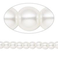 Бусина стеклянная, 5.7-6.2мм, жемчуг искусственный, белый, 70 шт., низка