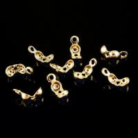 Концевики, 6.5х3мм, Корея, каллоты, диски, базовый материал - латунь, позолоченные, пара