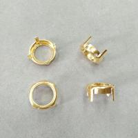 Оправа с цапами, 14мм, пришивная, форма круг, базовый материал - латунь, золотистого цвета, 1 шт.