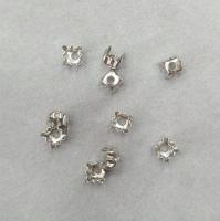 Оправа с цапами, 5х5мм, пришивная, форма фигурный квадрат, базовый материал - латунь, стального цвета, 10 шт.