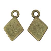 Подвеска, 13х8.5мм, ромбик, базовый материал - цинковый сплав, бронзовый, 1 шт.